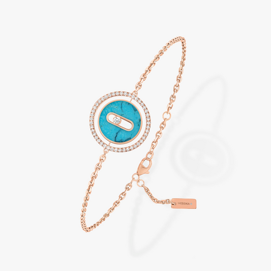 [Renovia Jewelry]LUCKY MOVE TURQUOISE PINK GOLD DIAMOND BRACELET