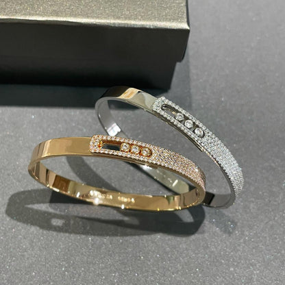[Renovia Jewelry]Move Noa Rose Gold Pavé Diamond Bangle Bracelet