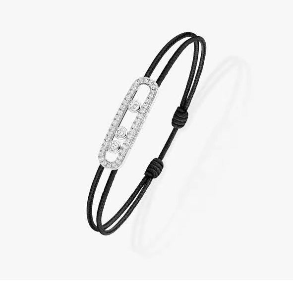 [Renovia Jewelry]MK Care(s) pink cord pavé bracelet