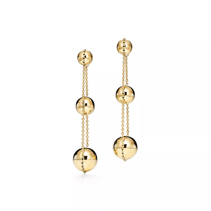 [Renovia Jewelry]TRIPLE DROP GOLD EARRINGS