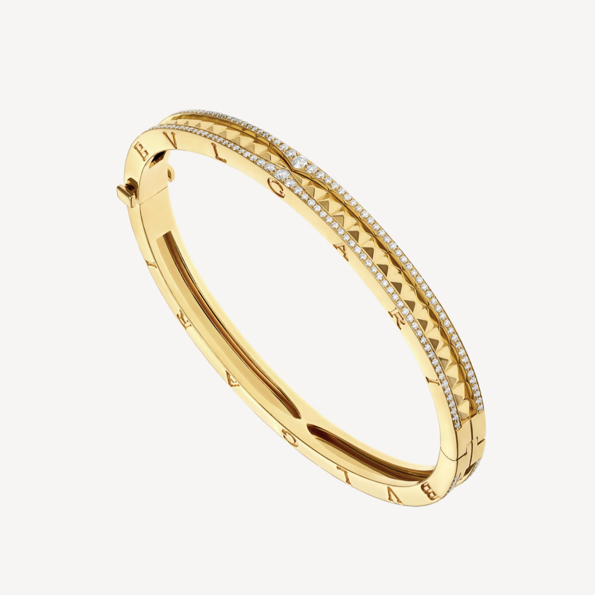 [Renovia Jewelry]ZERO 1 SPIRAL AND PAVED DIAMOND GOLD BRACELET