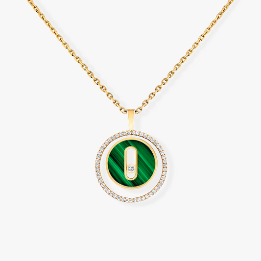 [Renovia Jewelry]LUCKY MOVE 1 DIAMOND MALACHITE GOLD DIAMOND NECKLACE