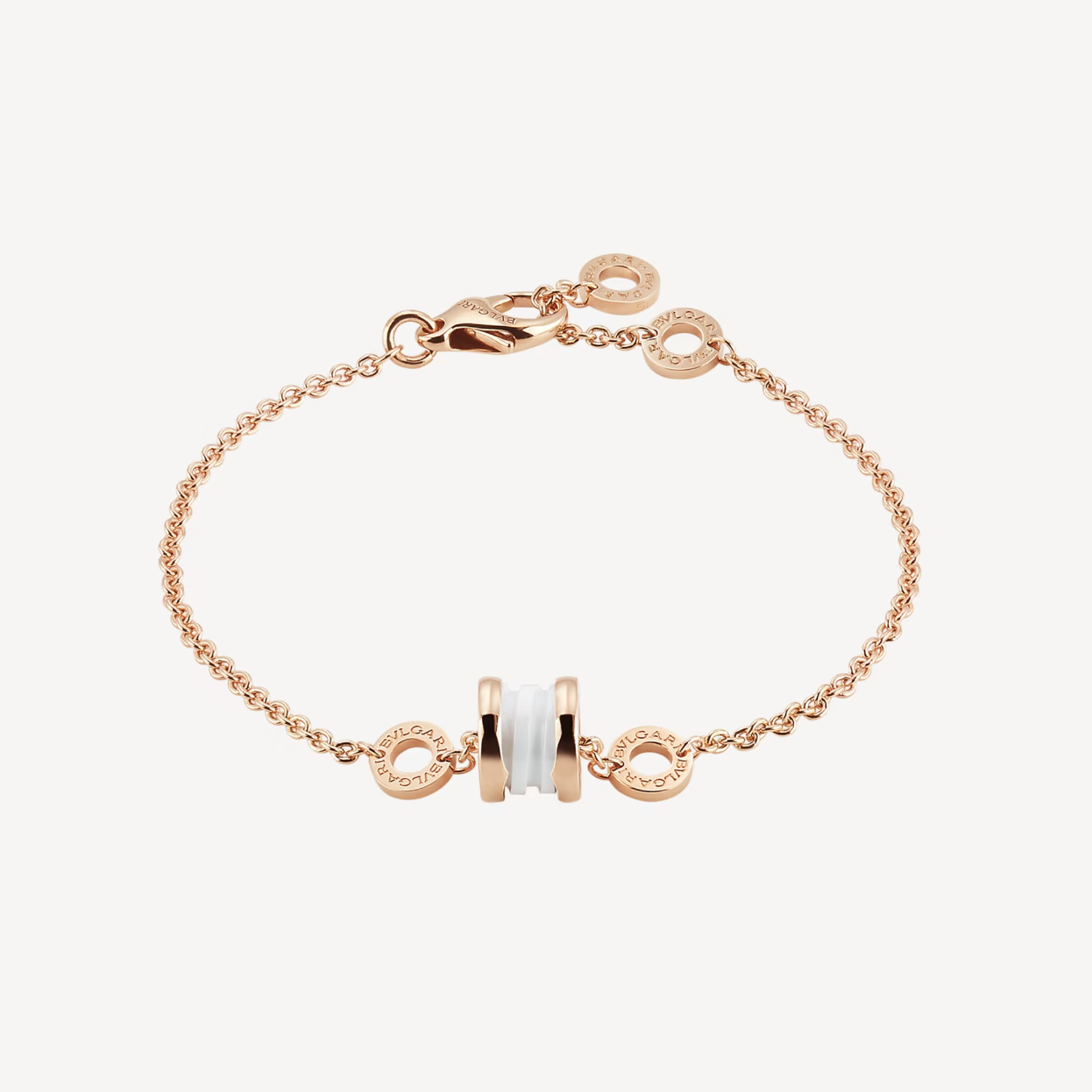 [Renovia Jewelry]ZERO 1 SOFT PINK GOLD AND WHITE CERAMIC BRACELET