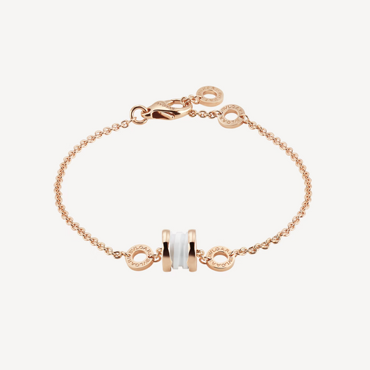 [Renovia Jewelry]ZERO 1 SOFT PINK GOLD AND WHITE CERAMIC BRACELET