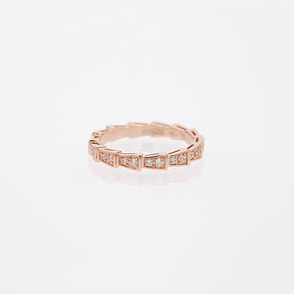 [Renovia Jewelry]SERPENTI RING PINK GOLD DIAMOND PAVED 3MM