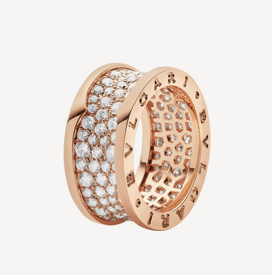 [Renovia Jewelry]ZERO 1 WITH PAVED DIAMONDS ON THE SPIRAL RING