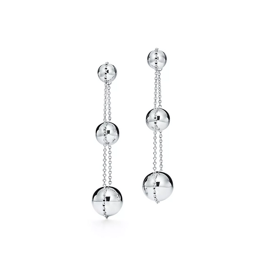 [Renovia Jewelry]TRIPLE DROP SILVER EARRINGS