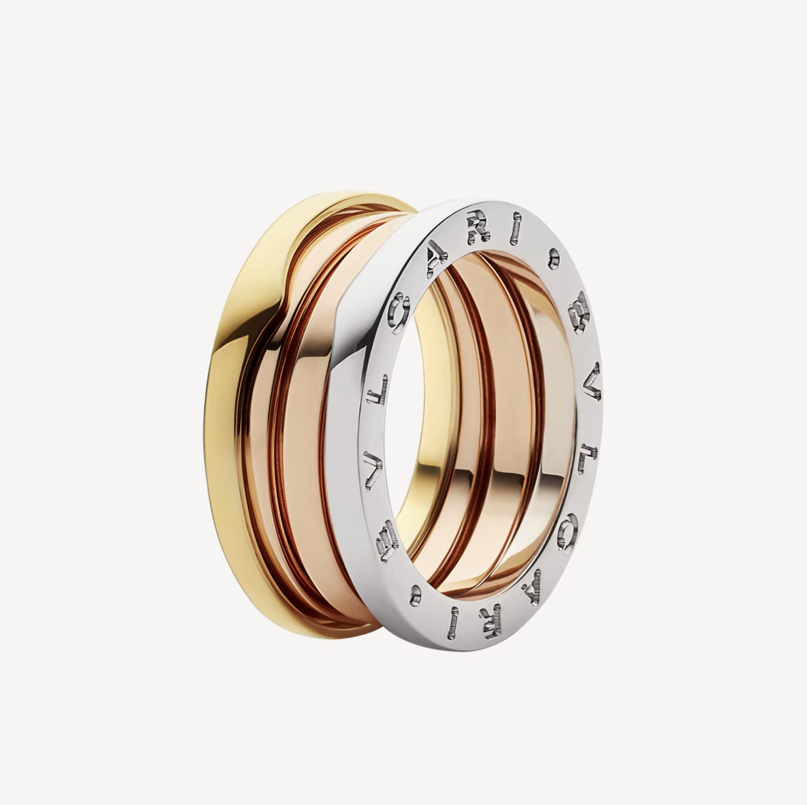 [Renovia Jewelry]ZERO 1 THREE-BAND ROSE WHITE AND YELLOW RING