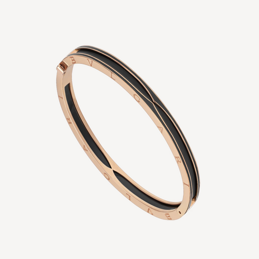 [Renovia Jewelry]ZERO 1 PINK GOLD WITH MATTE BLACK CERAMIC BRACELET