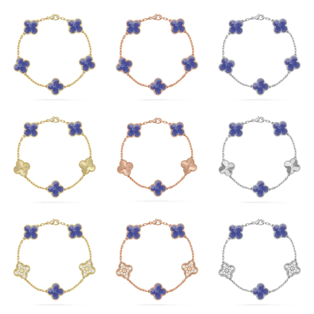 [Renovia Jewelry]CLOVER 5 MOTIF BLUE VEINS BRACELET COLLECTION