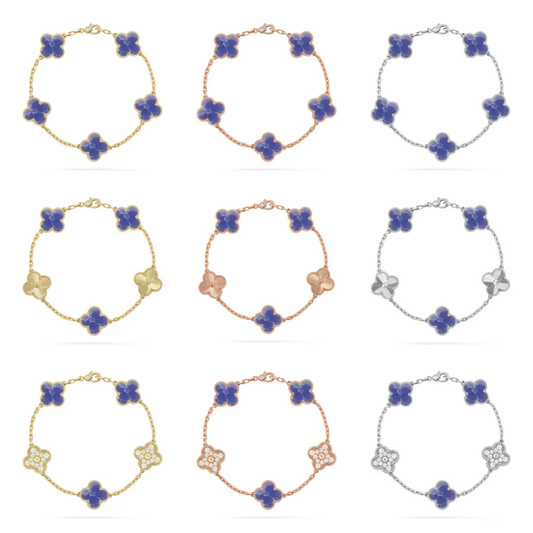 [Renovia Jewelry]CLOVER 5 MOTIF BLUE VEINS BRACELET COLLECTION