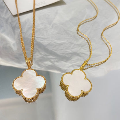 [Renovia Jewelry]CLOVER 25MM MOP LARGE PENDANT NECKLACE