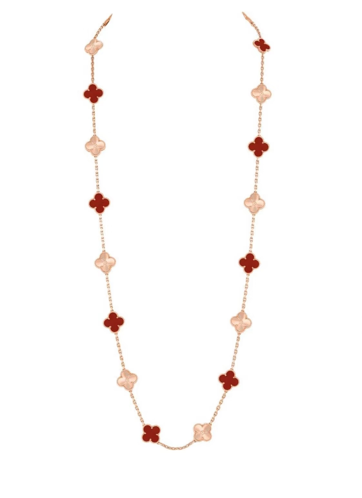[Renovia Jewelry]CLOVER 20 MOTIFS LASER CARNELIAN NECKLACE