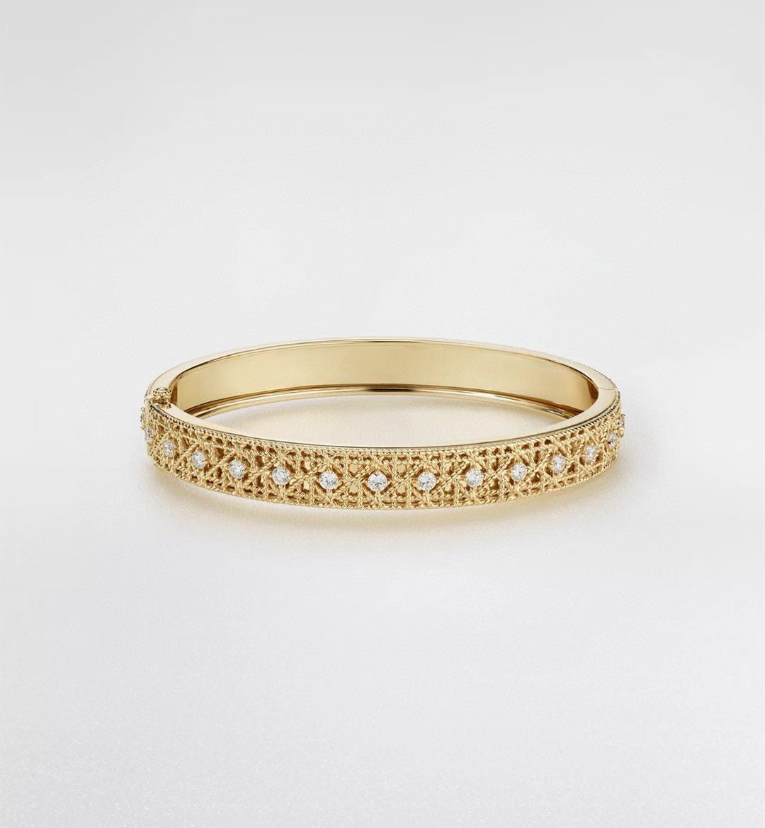 [Renovia Jewelry]2026 WOVEN-PATTERN BRACELET SET WITH FULL DIAMOND INLAY THREE-COLORS
