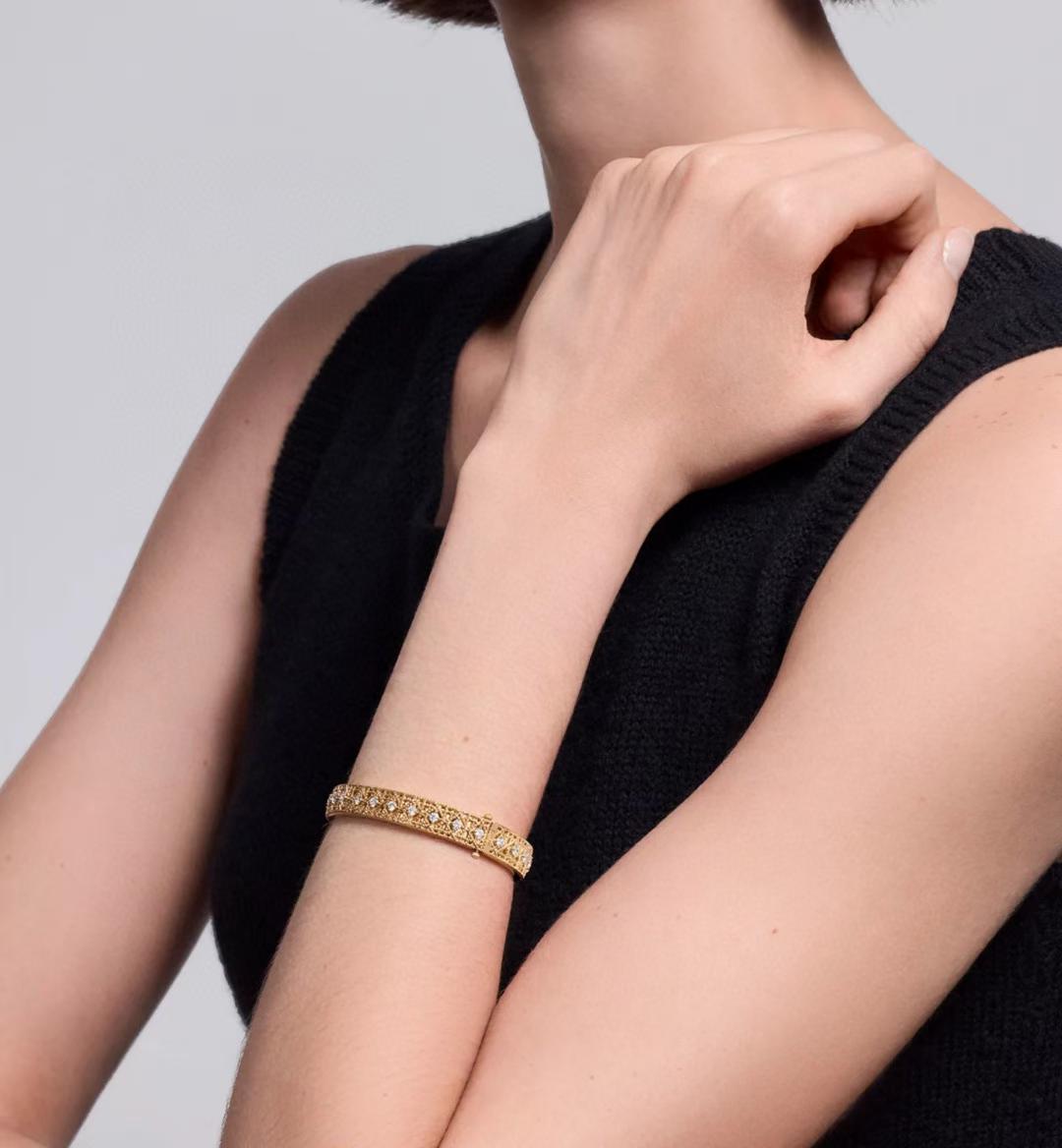 [Renovia Jewelry]2026 WOVEN-PATTERN BRACELET SET WITH FULL DIAMOND INLAY THREE-COLORS