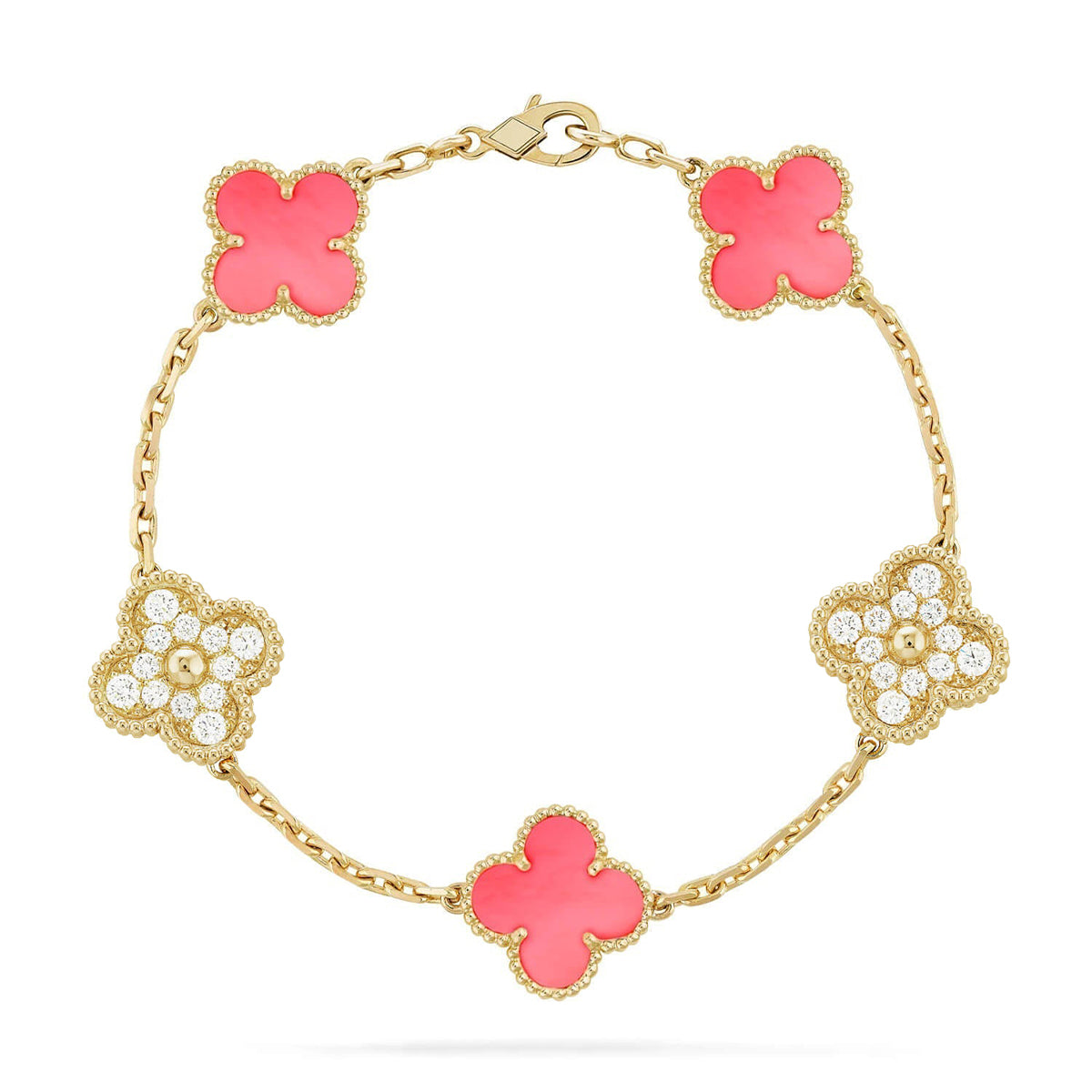 [Renovia Jewelry] CLOVER 5 MOTIFS  PINK MOP BRACELET COLLECTION