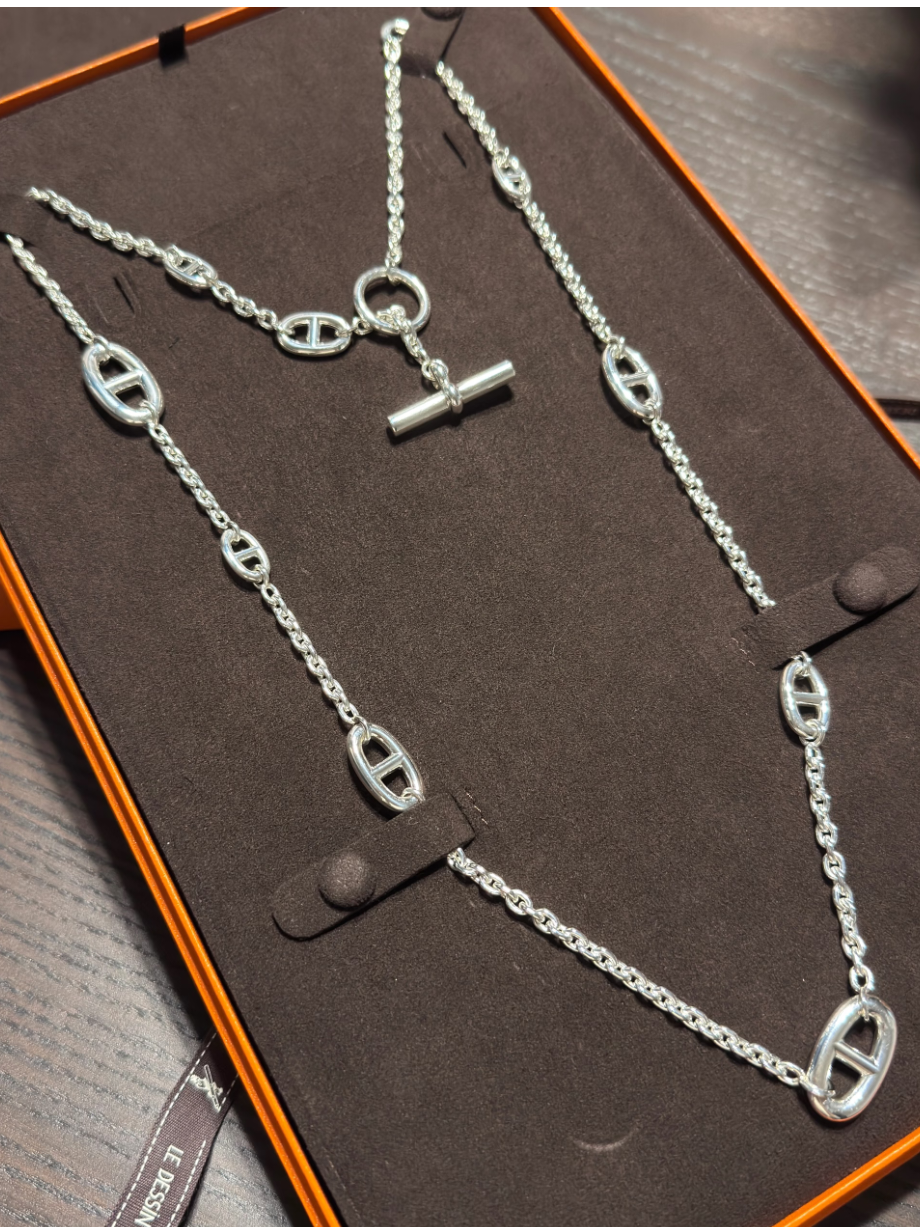 [Renovia Jewelry]Classic Silver Sweater Chain
