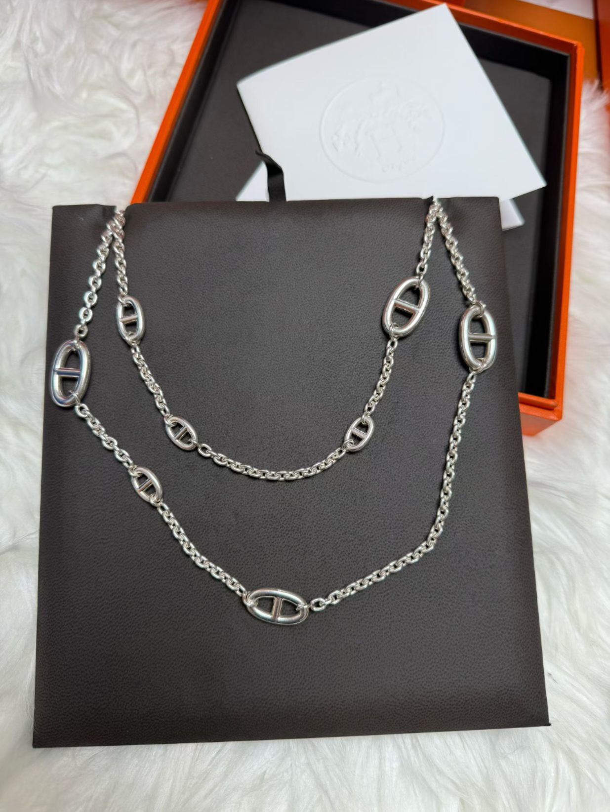 [Renovia Jewelry]Classic Silver Sweater Chain