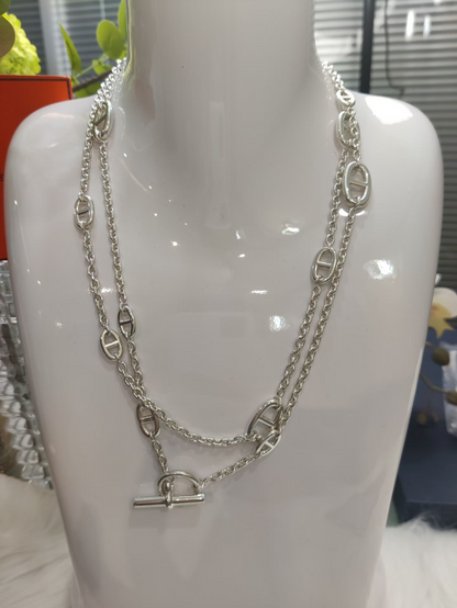 [Renovia Jewelry]Classic Silver Sweater Chain