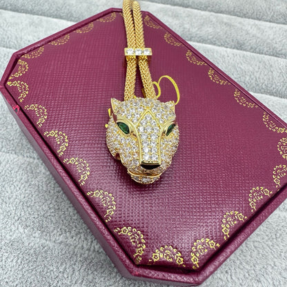 [Renovia Jewelry]FULL STONE BIG LEOPARD HEAD NECKLACE