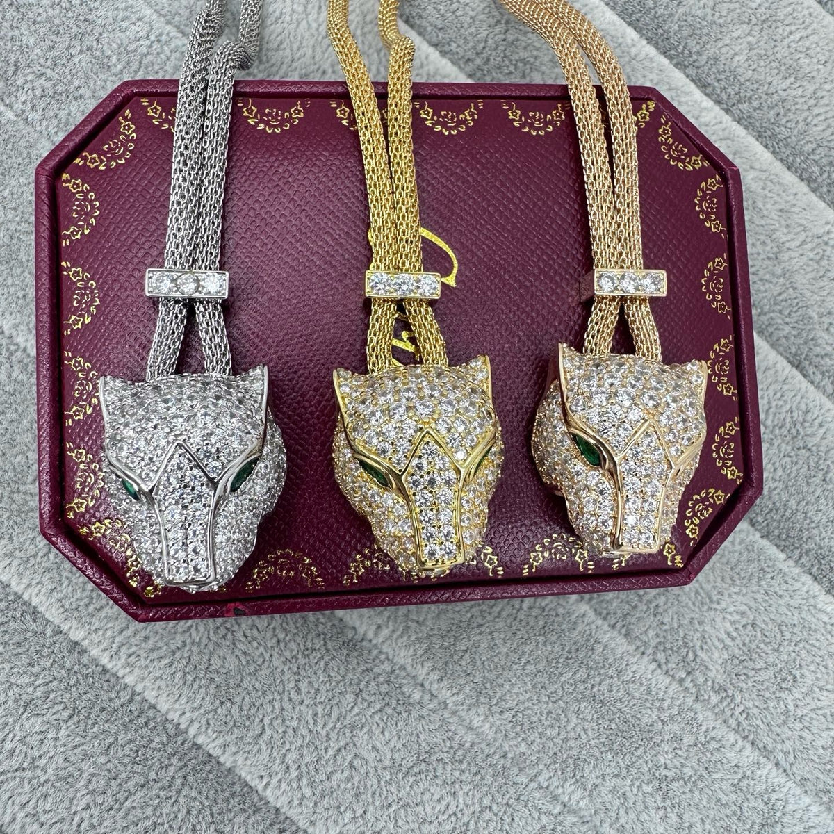 [Renovia Jewelry]FULL STONE BIG LEOPARD HEAD NECKLACE