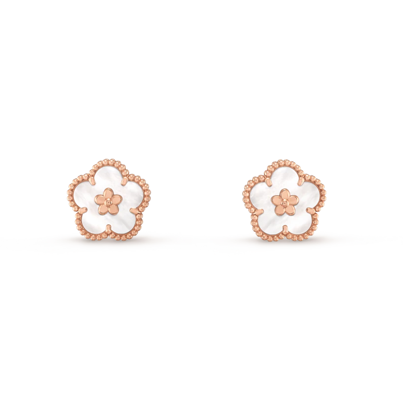 [Renovia Jewelry]LUCKY PINK GOLD WHITE MOP EARRINGS