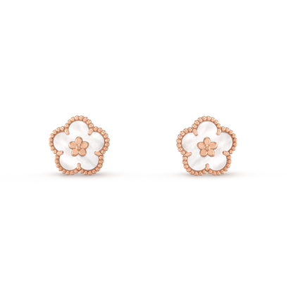 [Renovia Jewelry]LUCKY PINK GOLD WHITE MOP EARRINGS