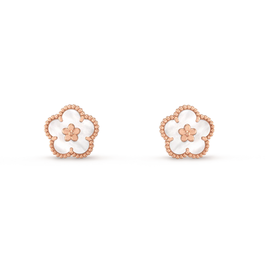 [Renovia Jewelry]LUCKY PINK GOLD WHITE MOP EARRINGS