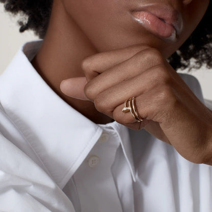 [Renovia Jewelry]JUSTE RING 4.8MM HALF DIAMOND