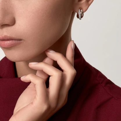 [Renovia Jewelry]TRINITY HALF DIAMOND  CLASSIC EARRINGS