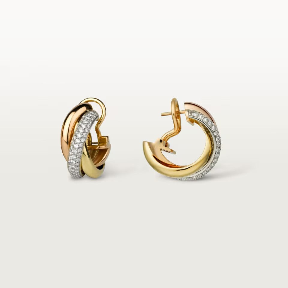 [Renovia Jewelry]TRINITY HALF DIAMOND  CLASSIC EARRINGS