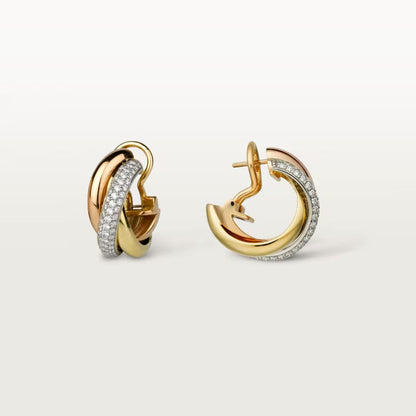 [Renovia Jewelry]TRINITY HALF DIAMOND  CLASSIC EARRINGS