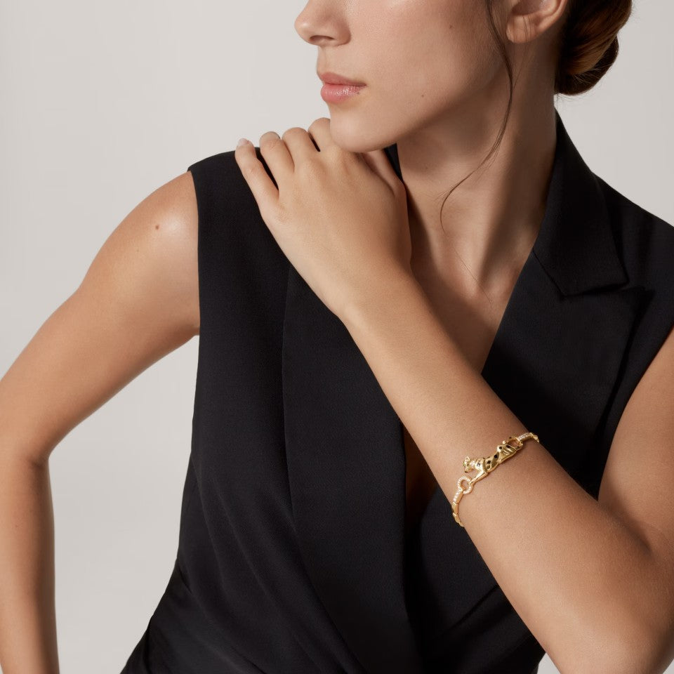 [Renovia Jewelry]PANTHERE HALF DIAMOND ON CHAIN BRACELET