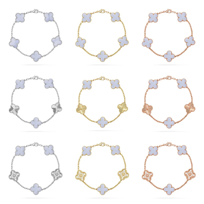[Renovia Jewelry] CLOVER 5 MOTIF PURPLE CHALCEDONY BRACELET COLLECTION