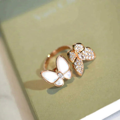 [Renovia Jewelry]TWIN BUTTERFLY DIAMOND MOP RING