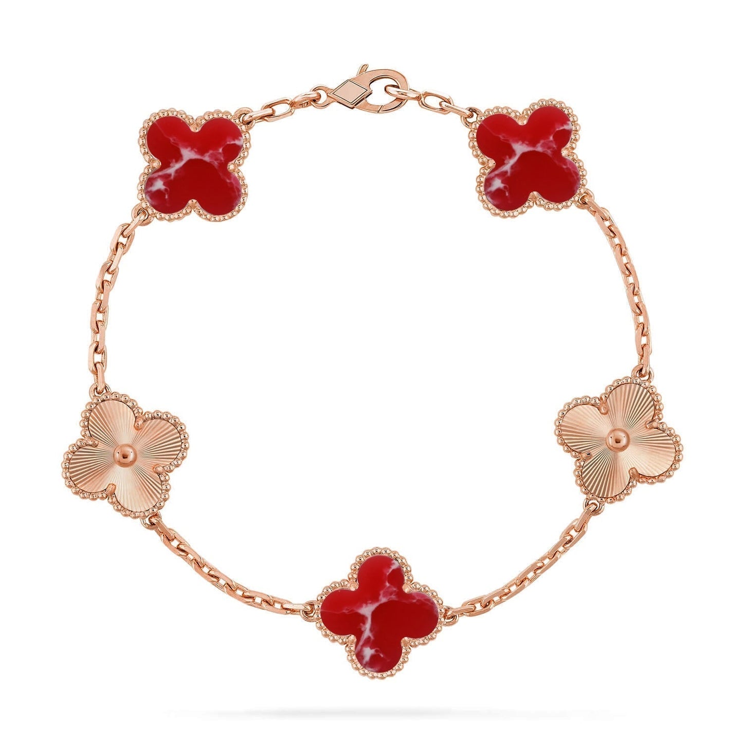[Renovia Jewelry]CLOVER 5 MOTIF RED PATTERN BRACELET COLLECTION