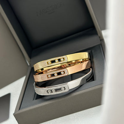 [Renovia Jewelry]Move Noa Rose Gold Pavé Diamond Bangle Bracelet
