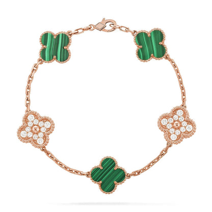 [Renovia Jewelry] CLOVER 5 MOTIF MALACHITE BRACELET COLLECTION