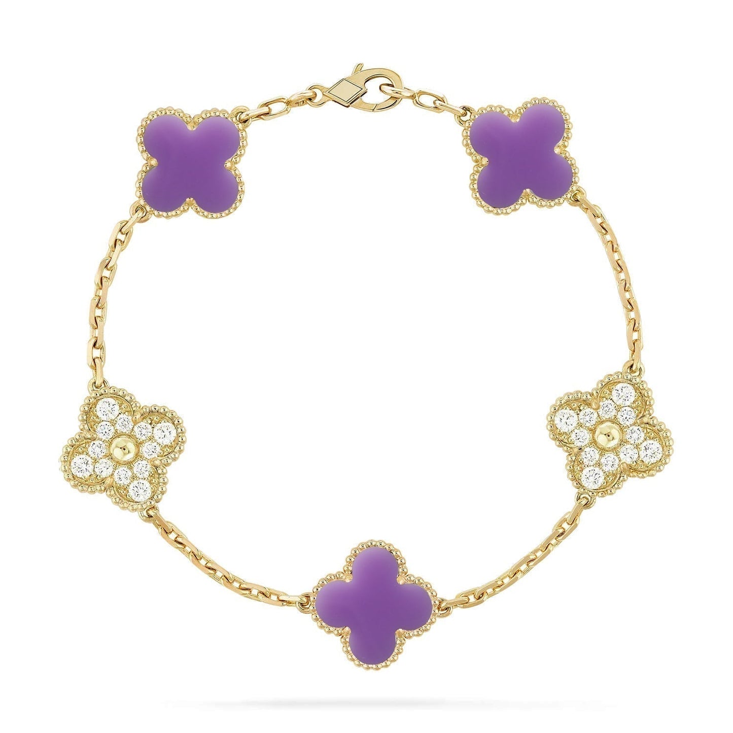 [Renovia Jewelry]CLOVER 5 MOTIF LIGHT PURPLE BRACELET COLLECTION