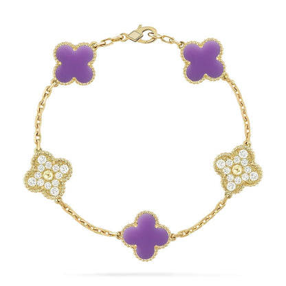 [Renovia Jewelry]CLOVER 5 MOTIF LIGHT PURPLE BRACELET COLLECTION