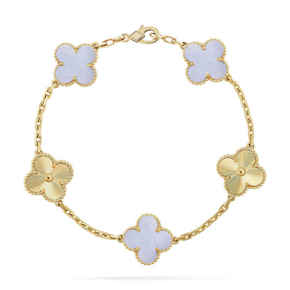 [Renovia Jewelry] CLOVER 5 MOTIF PURPLE CHALCEDONY BRACELET COLLECTION