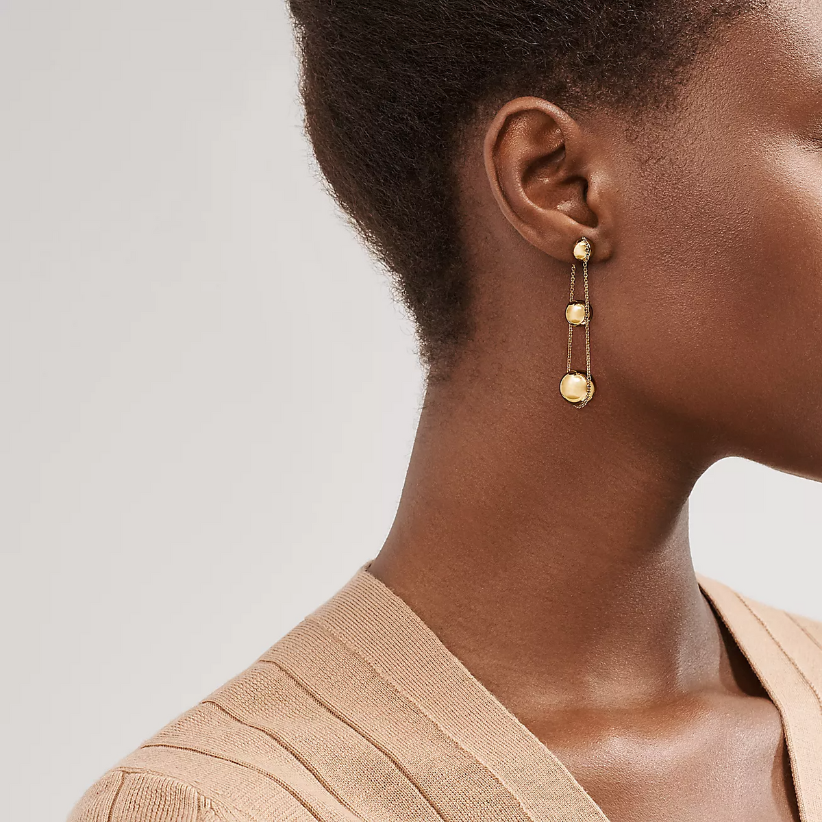[Renovia Jewelry]TRIPLE DROP GOLD EARRINGS
