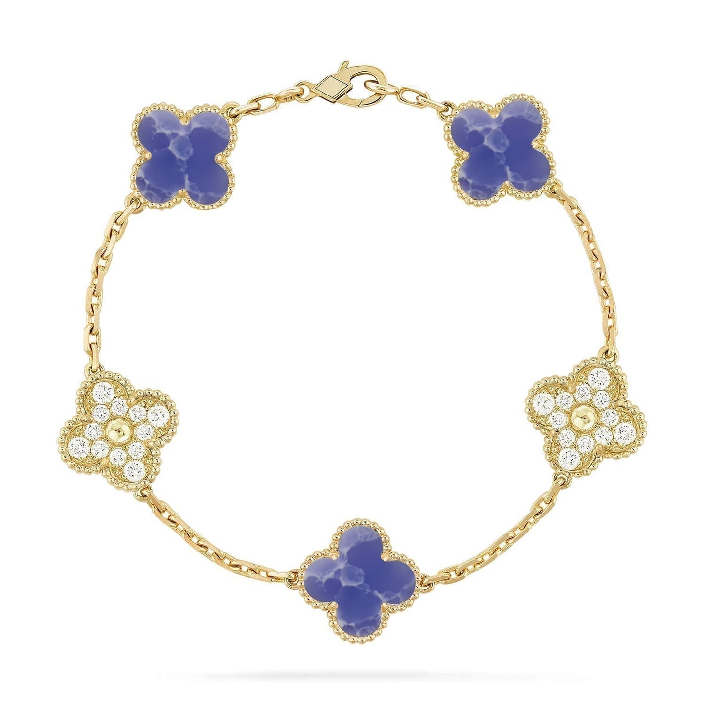 [Renovia Jewelry]CLOVER 5 MOTIF BLUE VEINS BRACELET COLLECTION