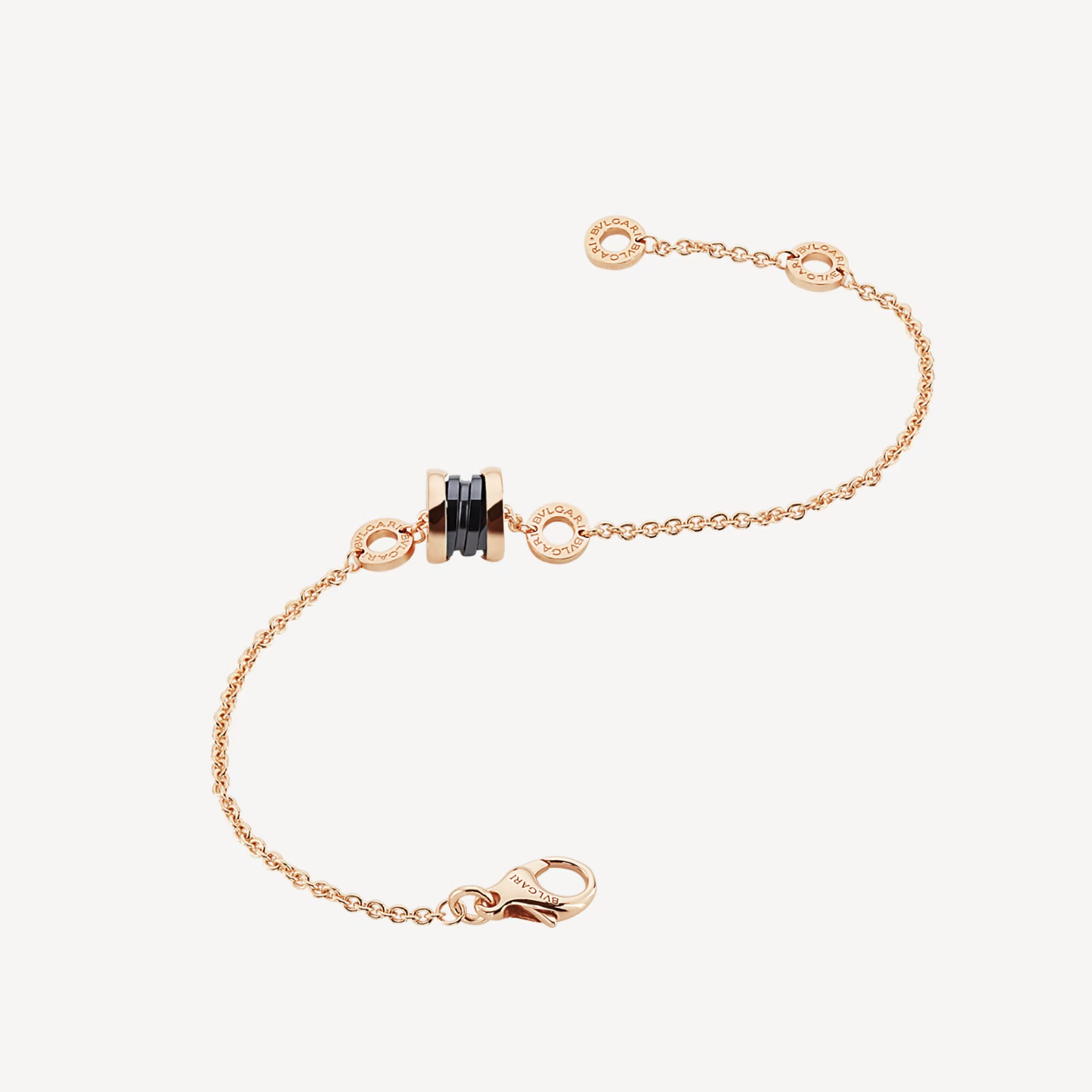 [Renovia Jewelry]ZERO 1 SOFT PINK GOLD AND BLACK CERAMIC BRACELET