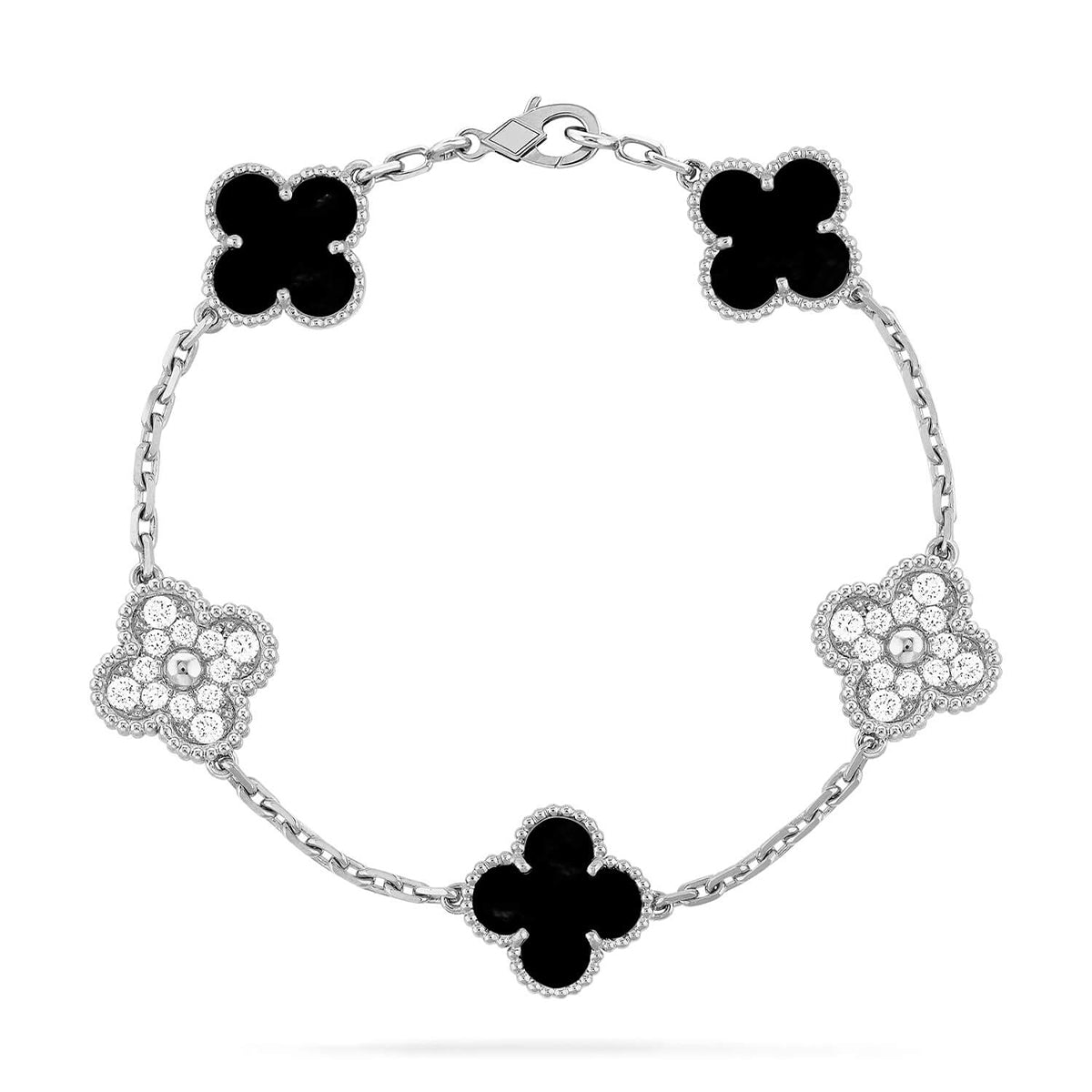 [Renovia Jewelry] CLOVER 5 MOTIF ONYXS BRACELET COLLECTION