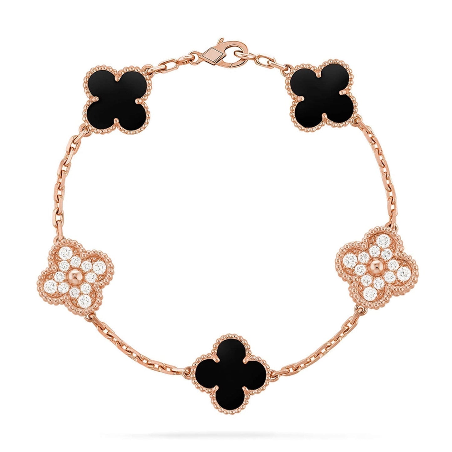 [Renovia Jewelry] CLOVER 5 MOTIF ONYXS BRACELET COLLECTION