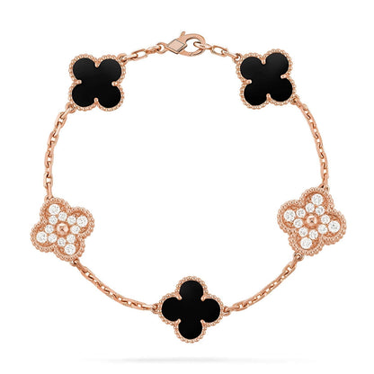 [Renovia Jewelry] CLOVER 5 MOTIF ONYXS BRACELET COLLECTION