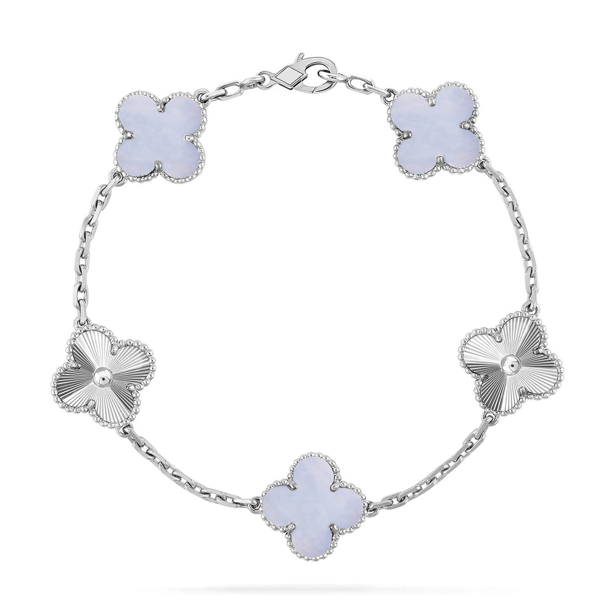 [Renovia Jewelry] CLOVER 5 MOTIF PURPLE CHALCEDONY BRACELET COLLECTION