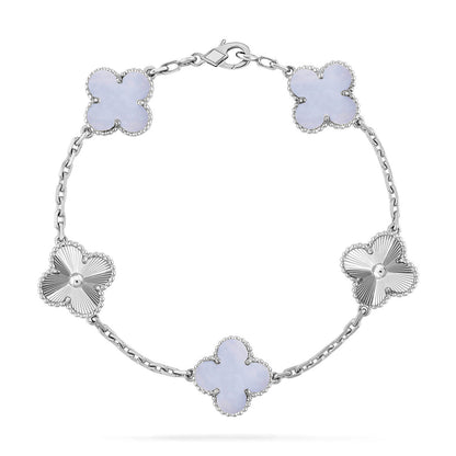 [Renovia Jewelry] CLOVER 5 MOTIF PURPLE CHALCEDONY BRACELET COLLECTION
