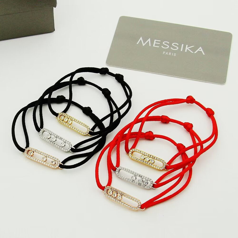 [Renovia Jewelry]MK Care(s) pink cord pavé bracelet